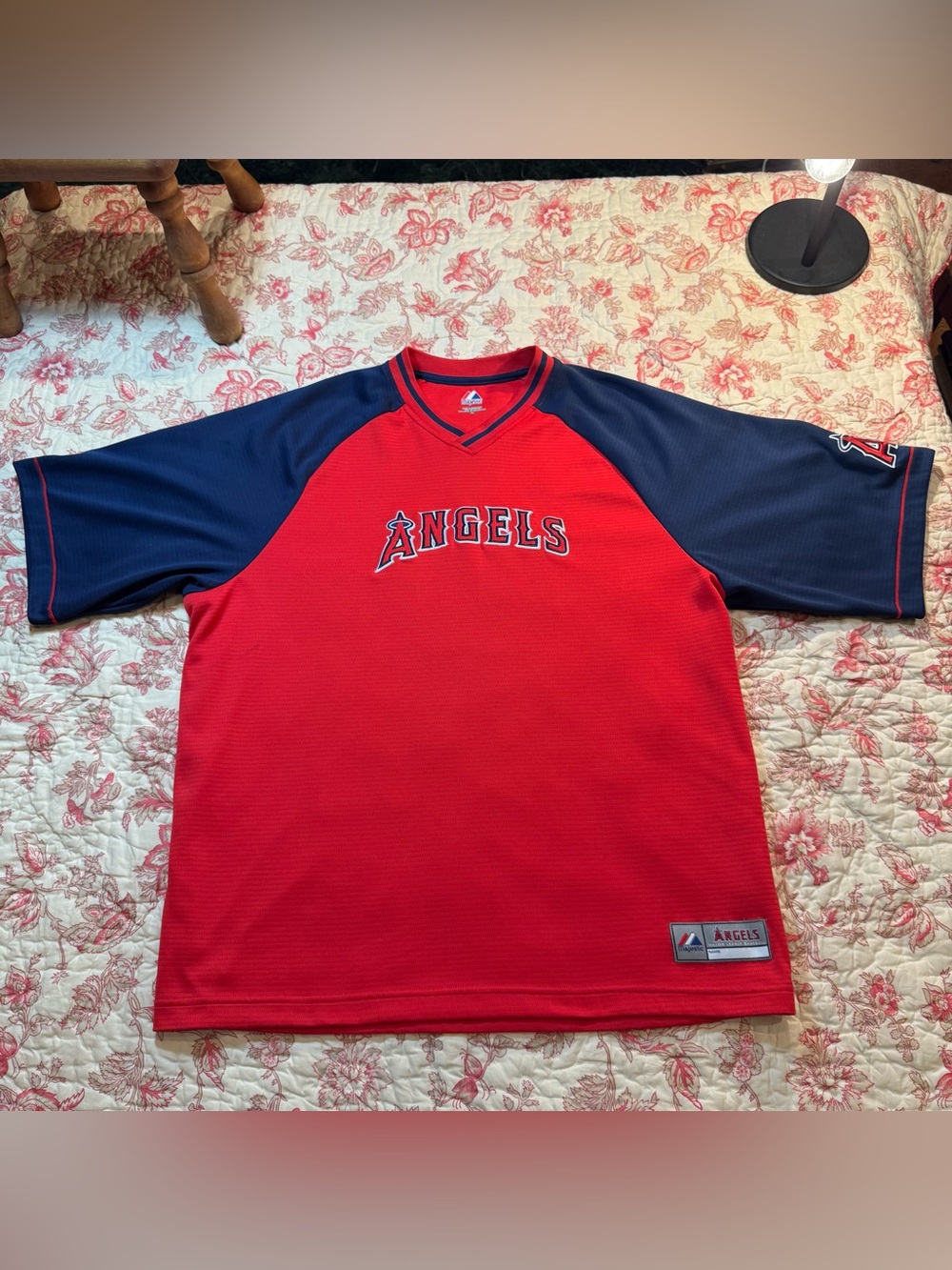 2000s Angels Red & Navy MLB Baseball Short-Sleeve Jersey